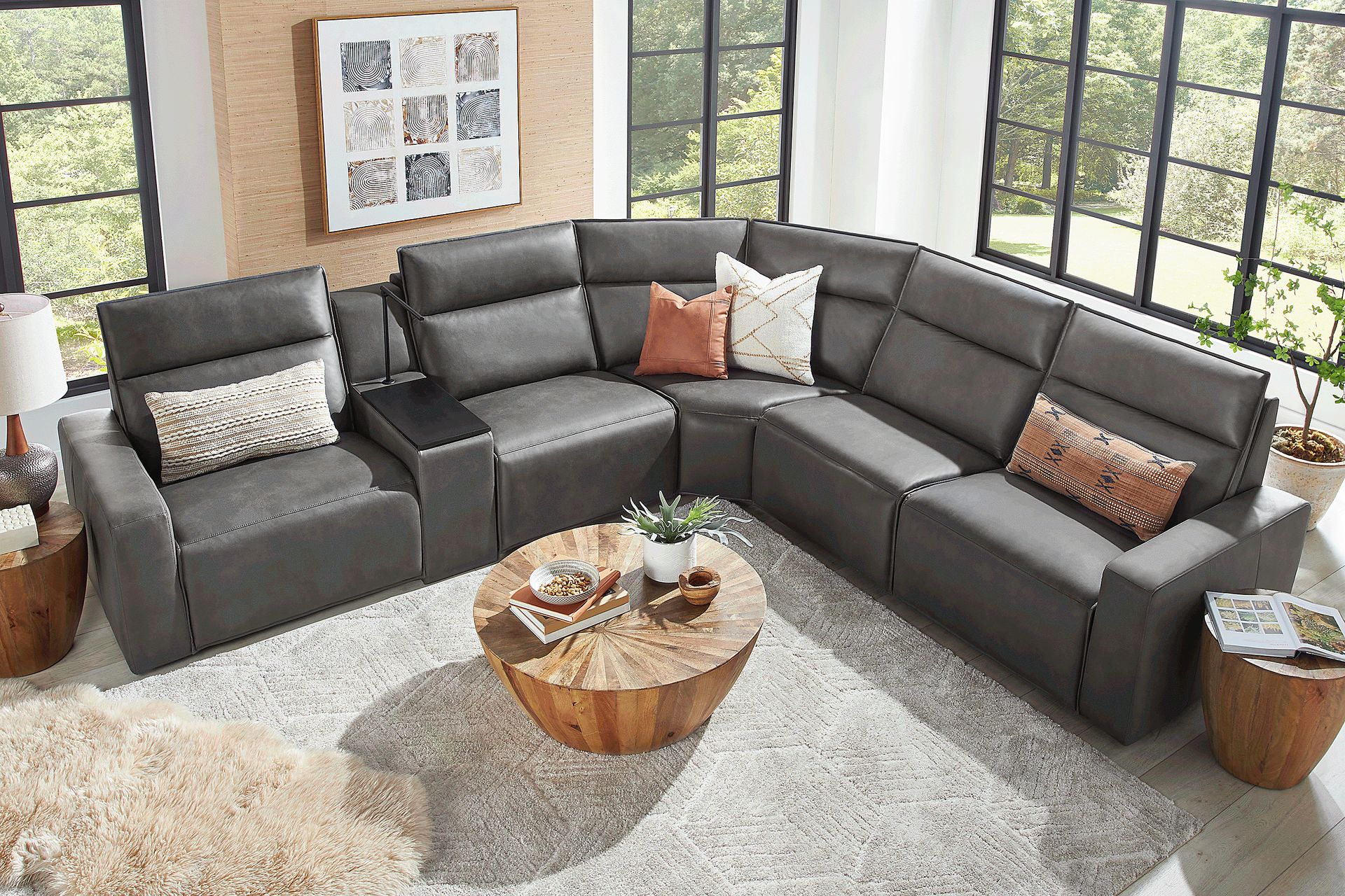 Charcoal 6 Pc Dual Power Reclining ModularTwo - Image 2