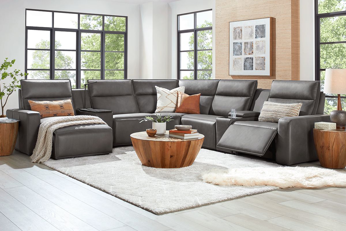 Reclining sectional with discount console