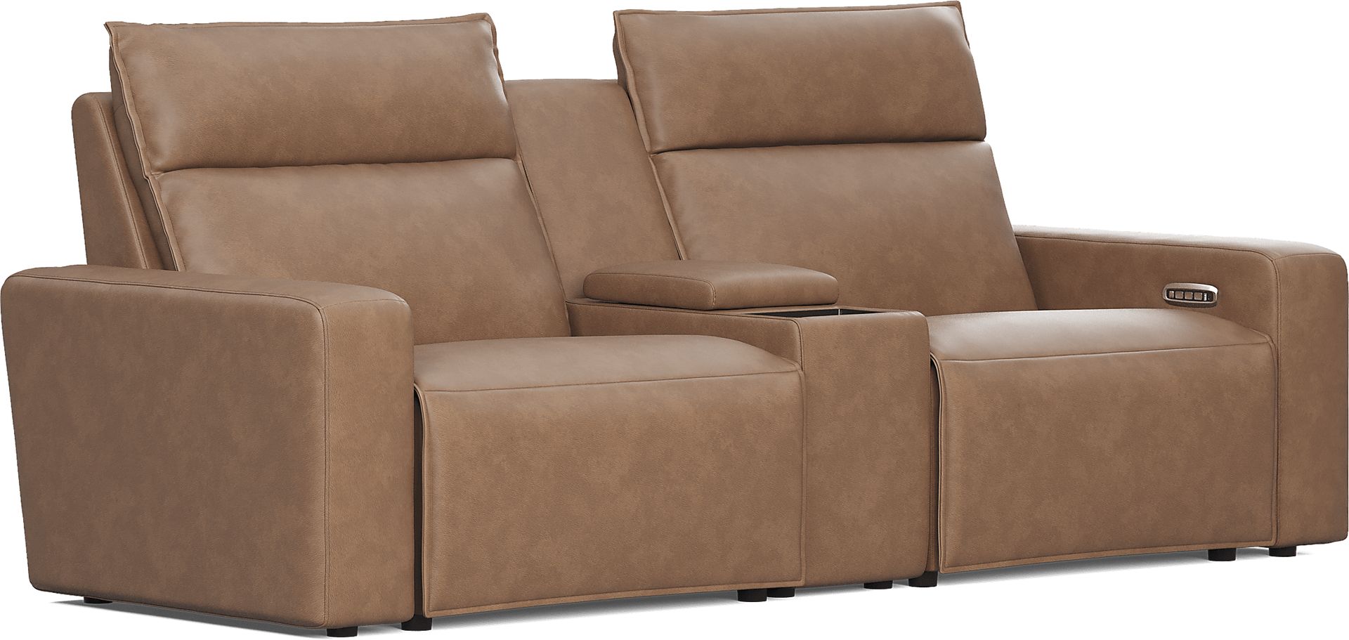 Saddle 3 Pc Dual Power Reclining ModularTwo with Media Console - Image 3