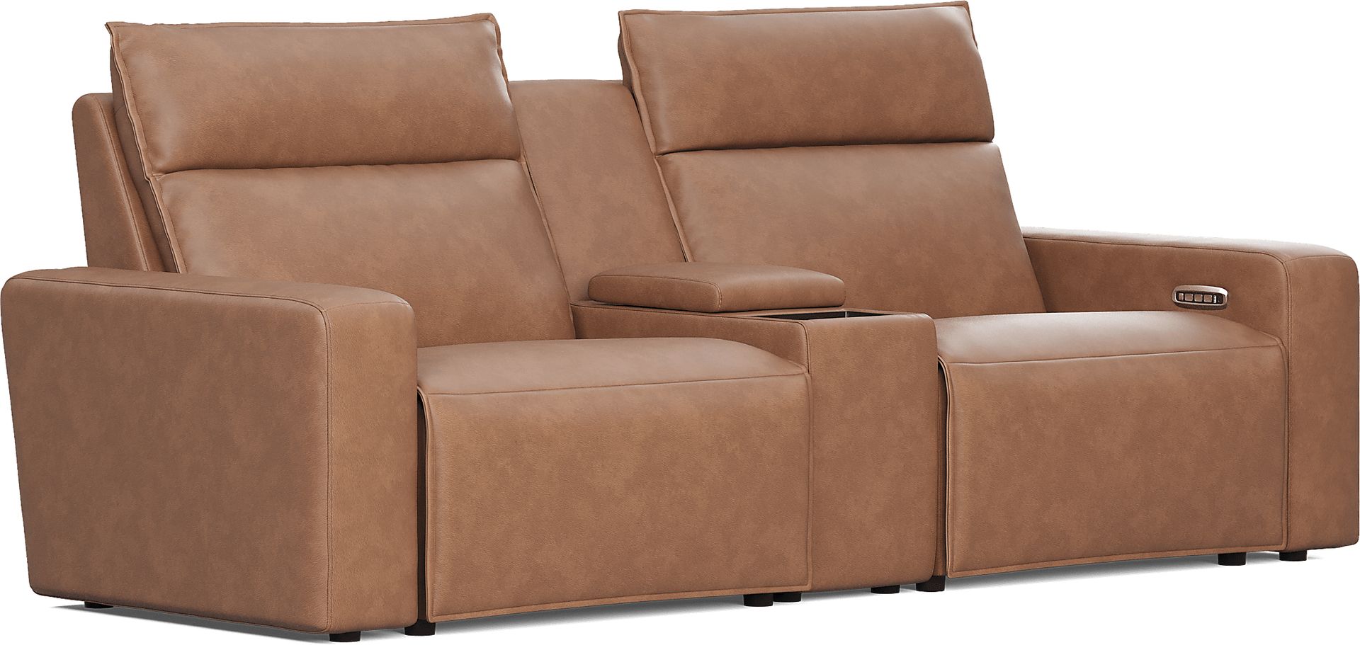 Saddle 3 Pc Dual Power Reclining ModularTwo with Media Console - Image 3