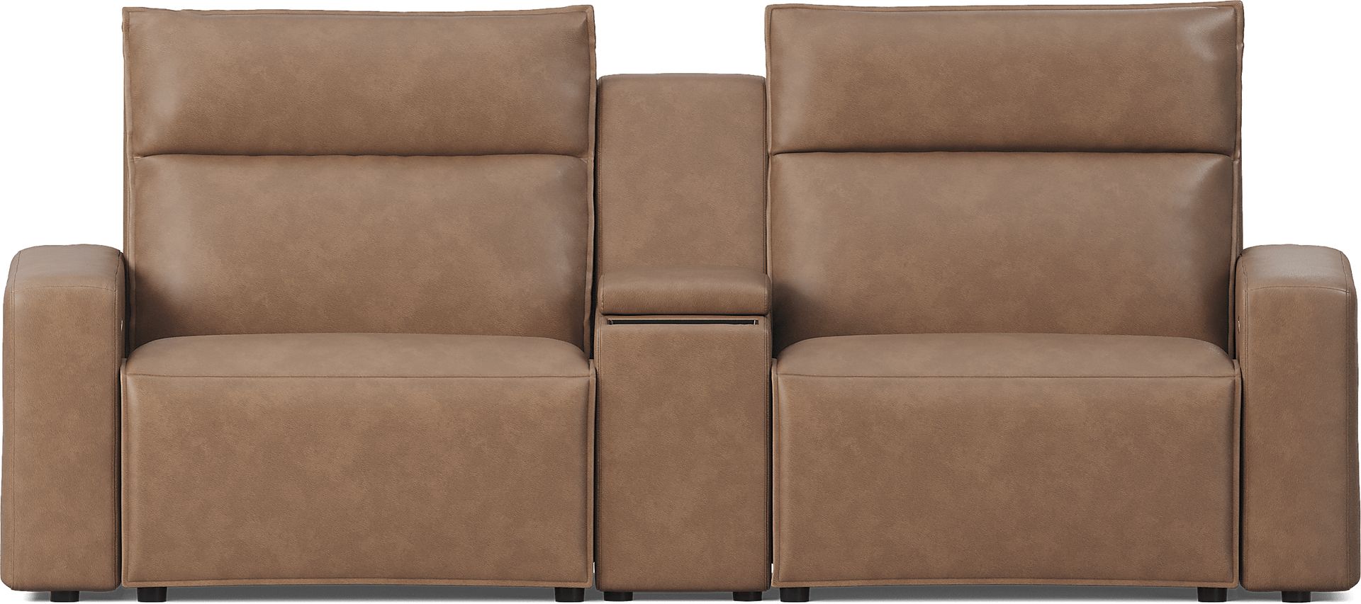 Saddle 3 Pc Dual Power Reclining ModularTwo with Media Console - Image 4