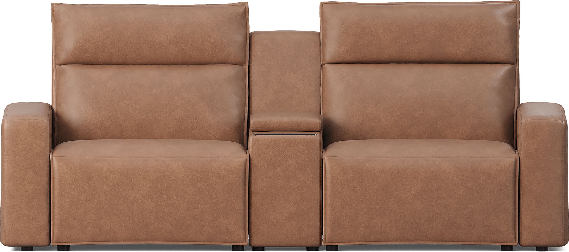 Saddle 3 Pc Dual Power Reclining ModularTwo with Media Console - Image 4