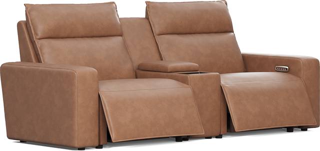 Saddle 3 Pc Dual Power Reclining ModularTwo with Media Console - Thumbnail - Image 1