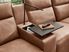 ModularTwo Saddle 5 Pc Dual Power Reclining Sectional with Media and Wood Top Consoles