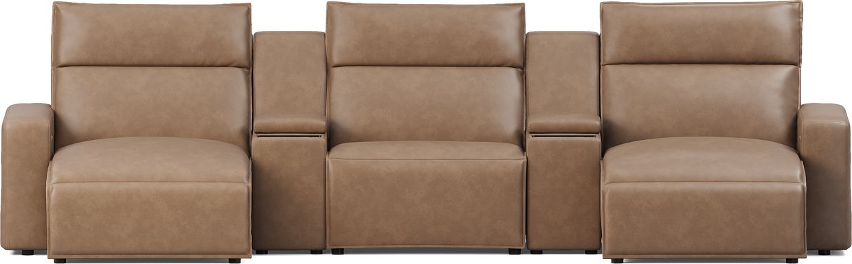 Saddle 5 Pc Dual Power Reclining ModularTwo with Media Consoles