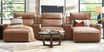 ModularTwo Saddle 5 Pc Dual Power Reclining Sectional with Wood Top Console