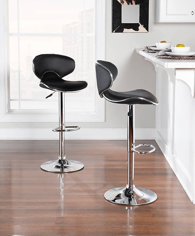 Moeta Black Desk Stool - Thumbnail - Image 2