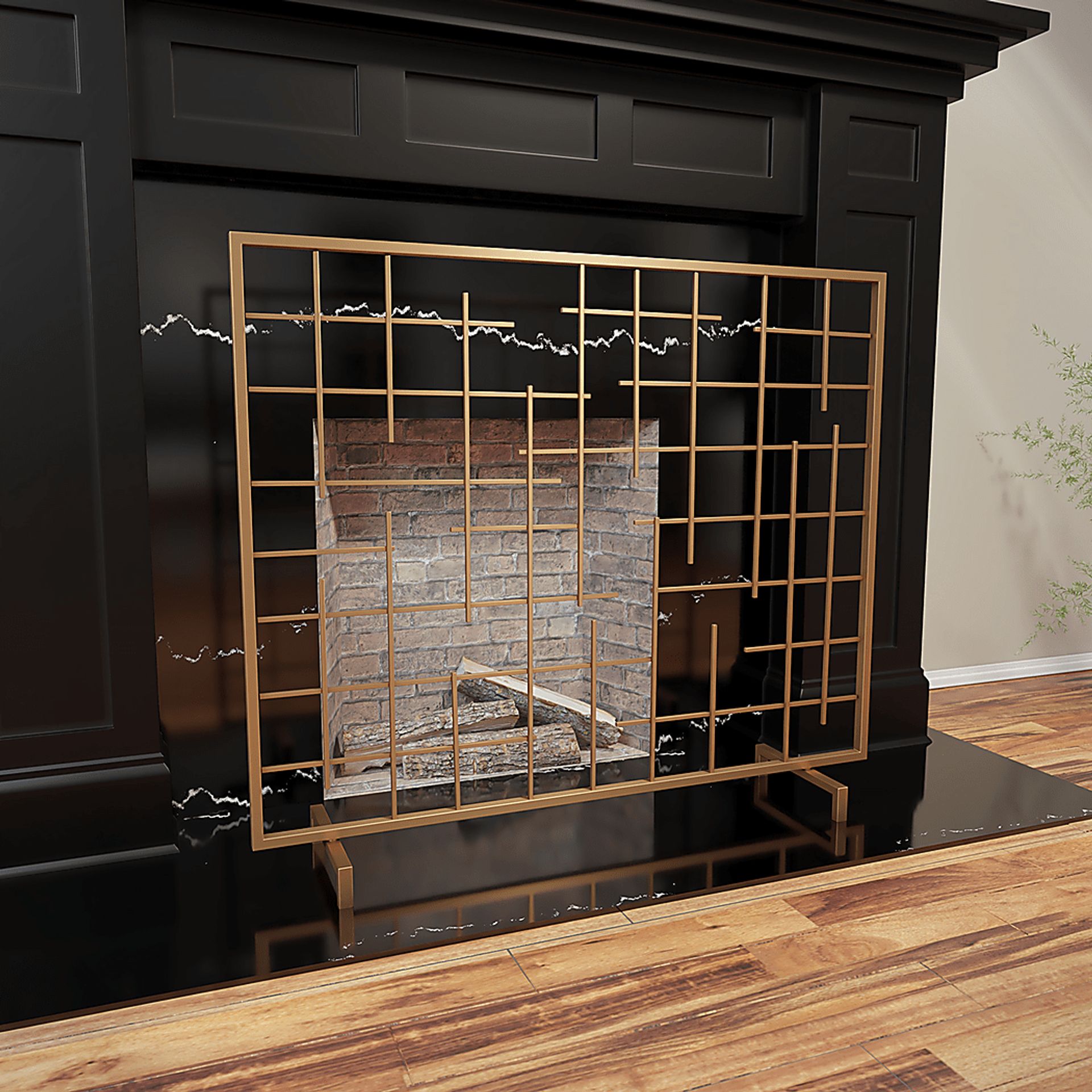 Moffre Gold Fireplace Screen - Image 5