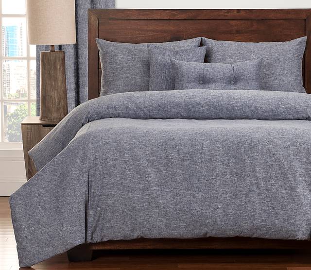Mohill Shore Blue 6 Pc King Duvet Set - Thumbnail - Image 1