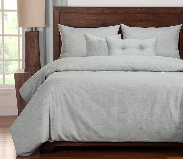 Mohill Shore Gray 6 Pc Queen Duvet Set - Thumbnail - Image 1