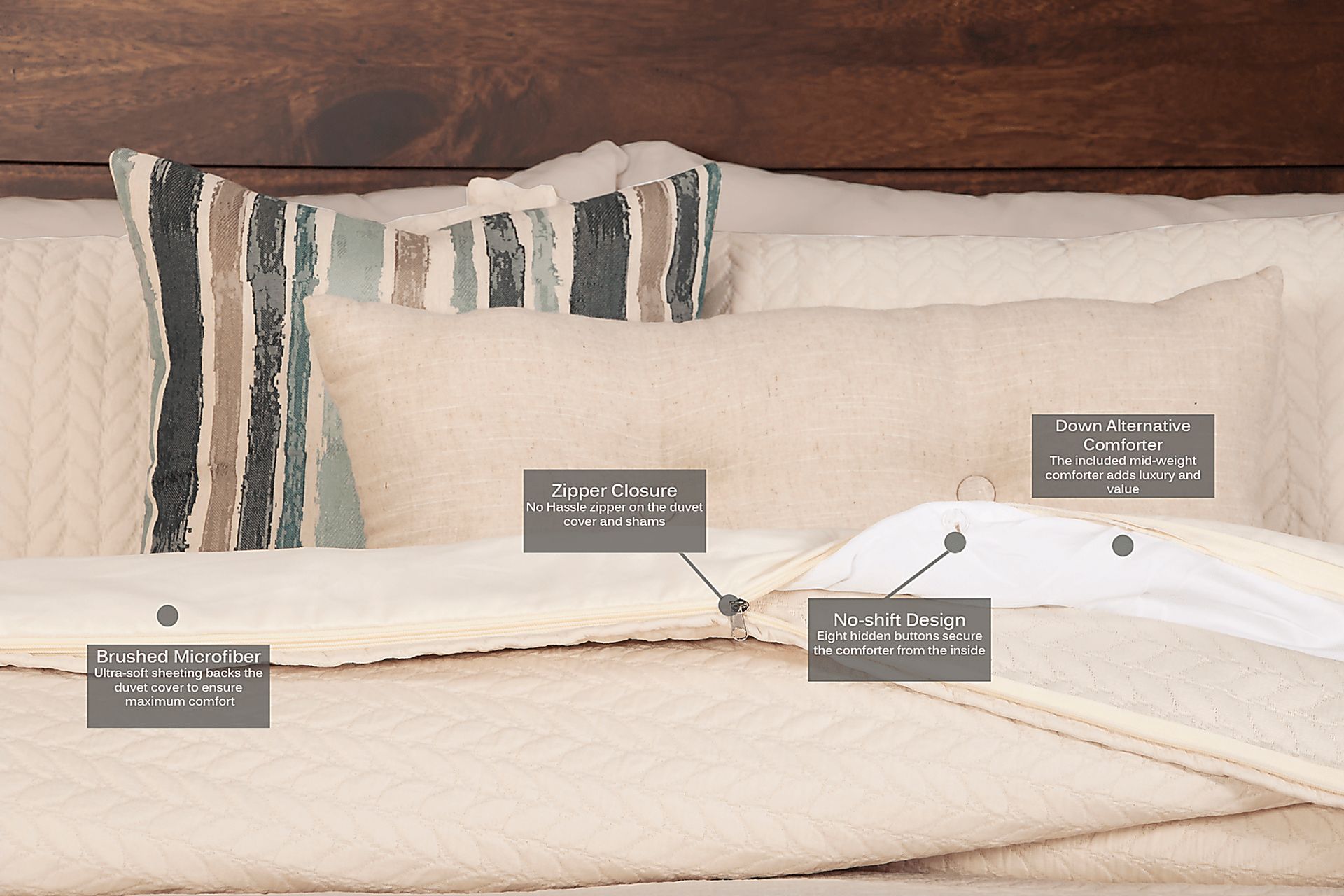 Mohill Shore White 6 Pc King Duvet Set - Image 2