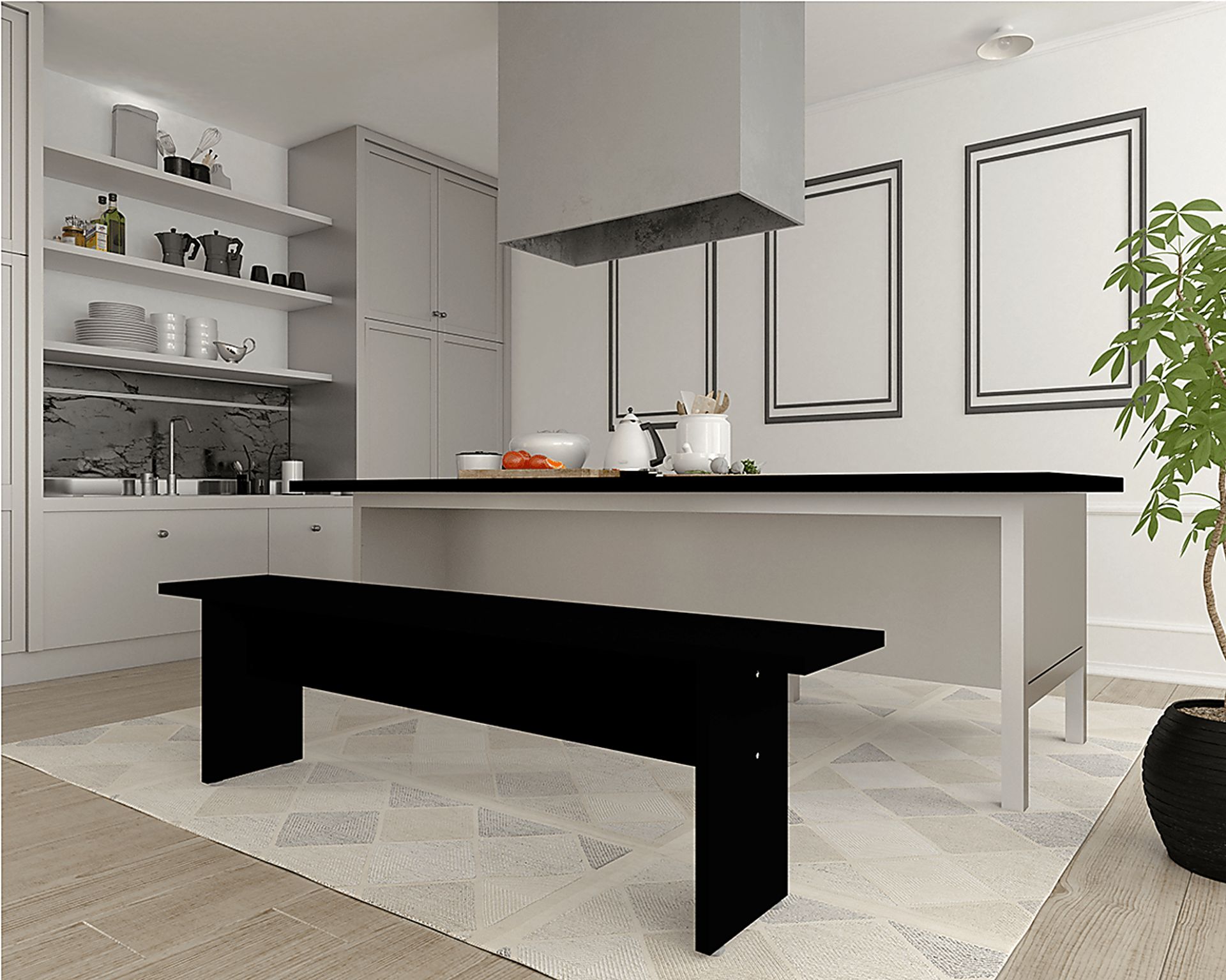 Mokema Black Dining Bench - Image 2