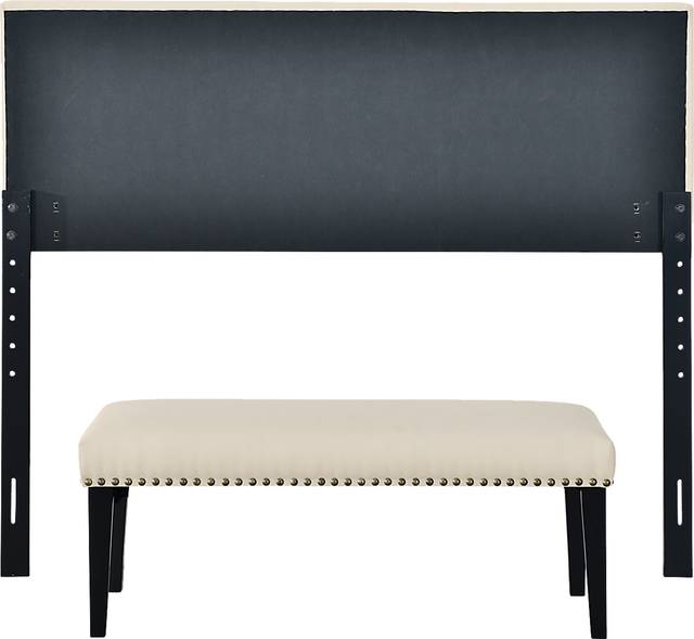 Mollywoods Cream Queen Headboard and Bench - Thumbnail - Image 4