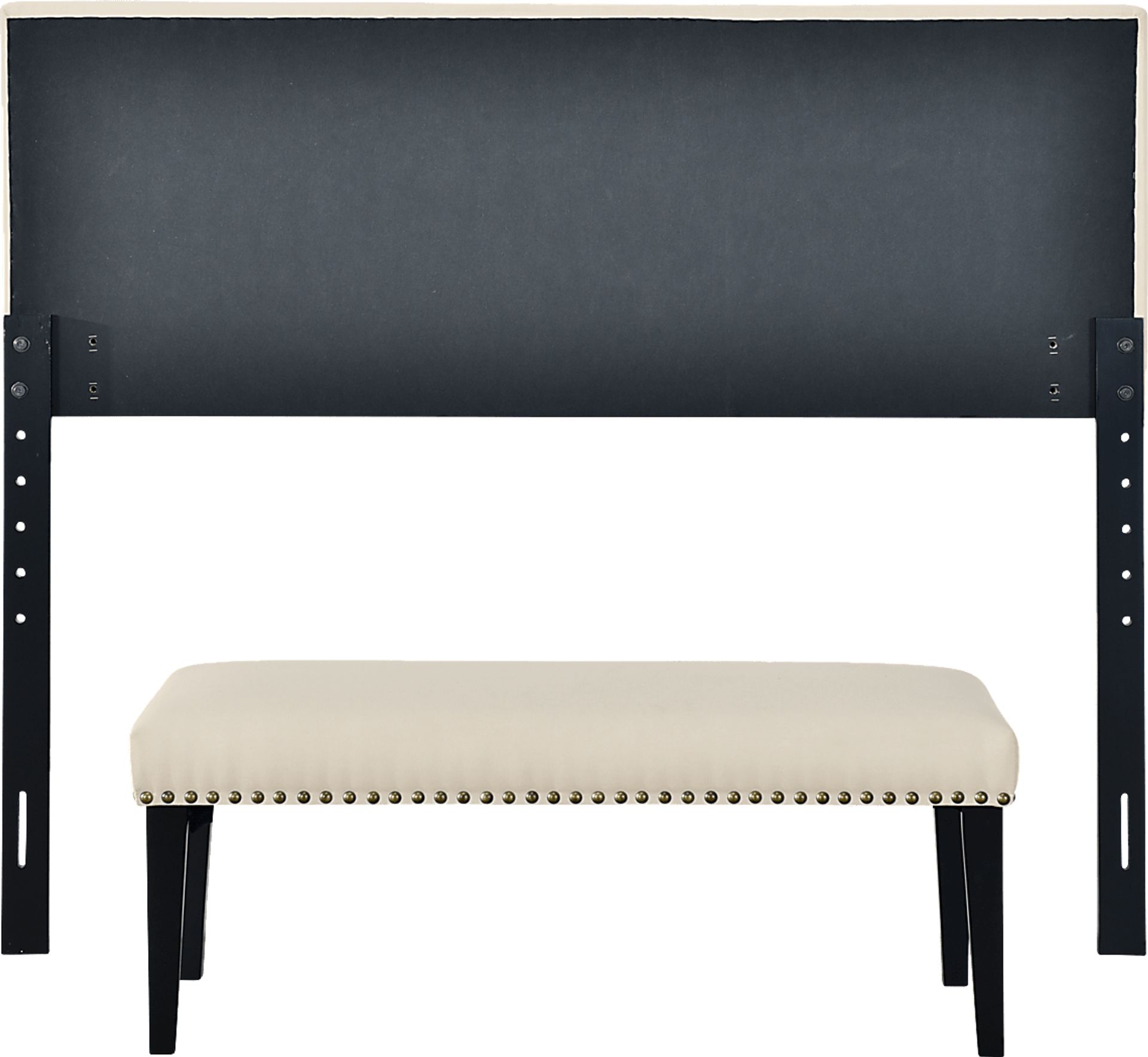 Mollywoods Cream Queen Headboard and Bench - Image 4