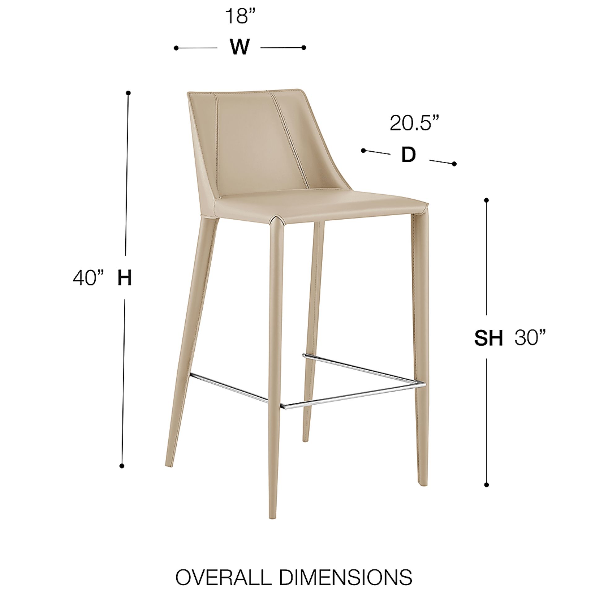 Monagin Taupe Barstool - Image 8