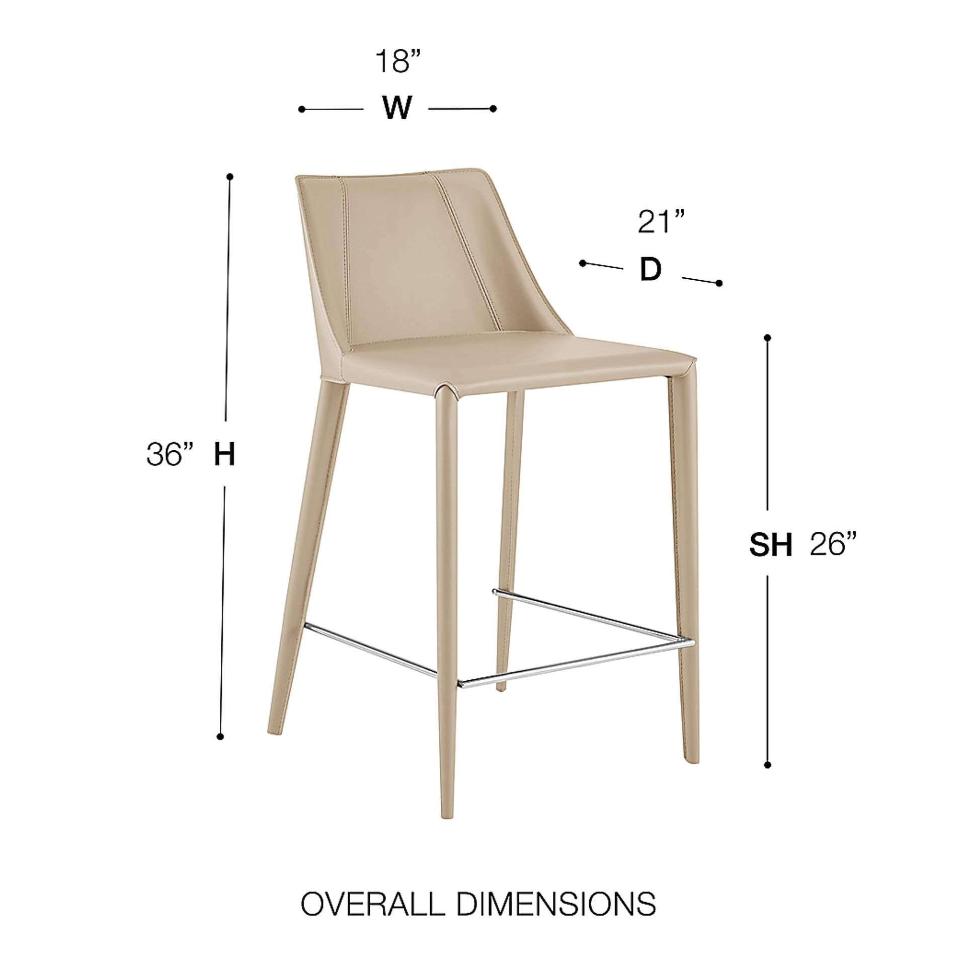 Monagin Taupe Counter Stool - Image 2