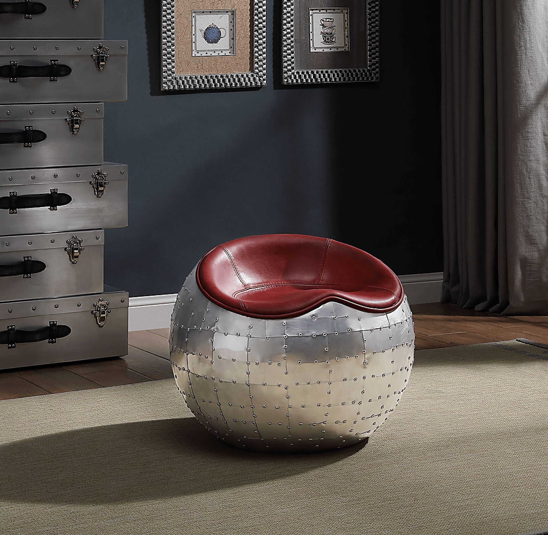 Montania Red Accent Ottoman - Image 5