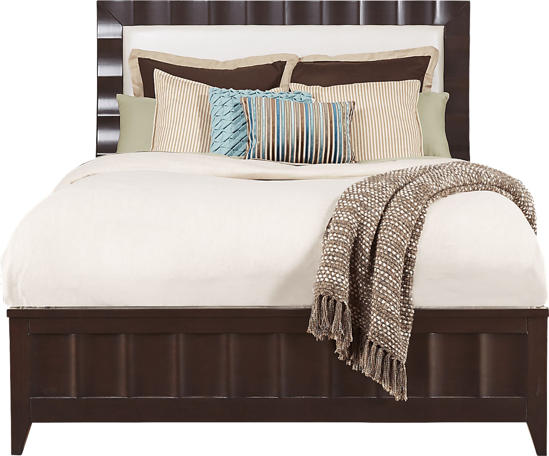 Mondavi Espresso 3 Pc King Bed with Pearl Inset - Image 1