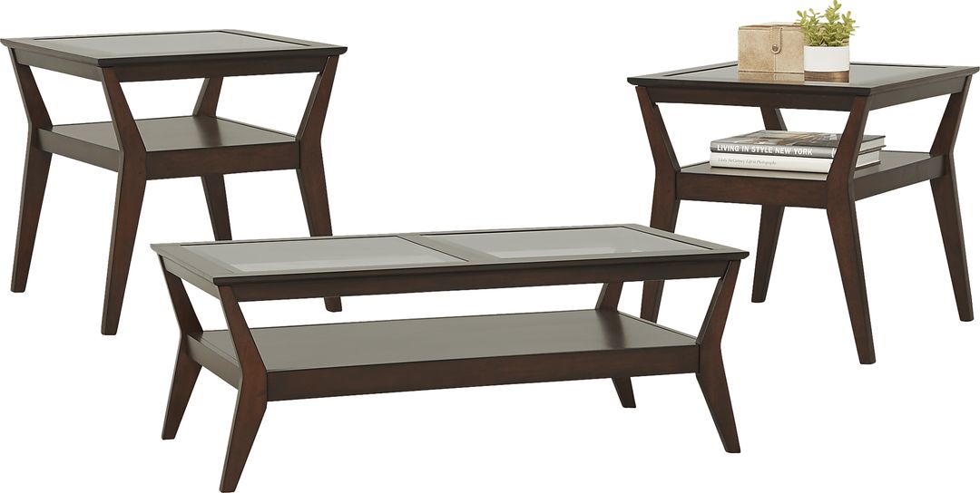 Mondello Brown 3 Pc Table Set
