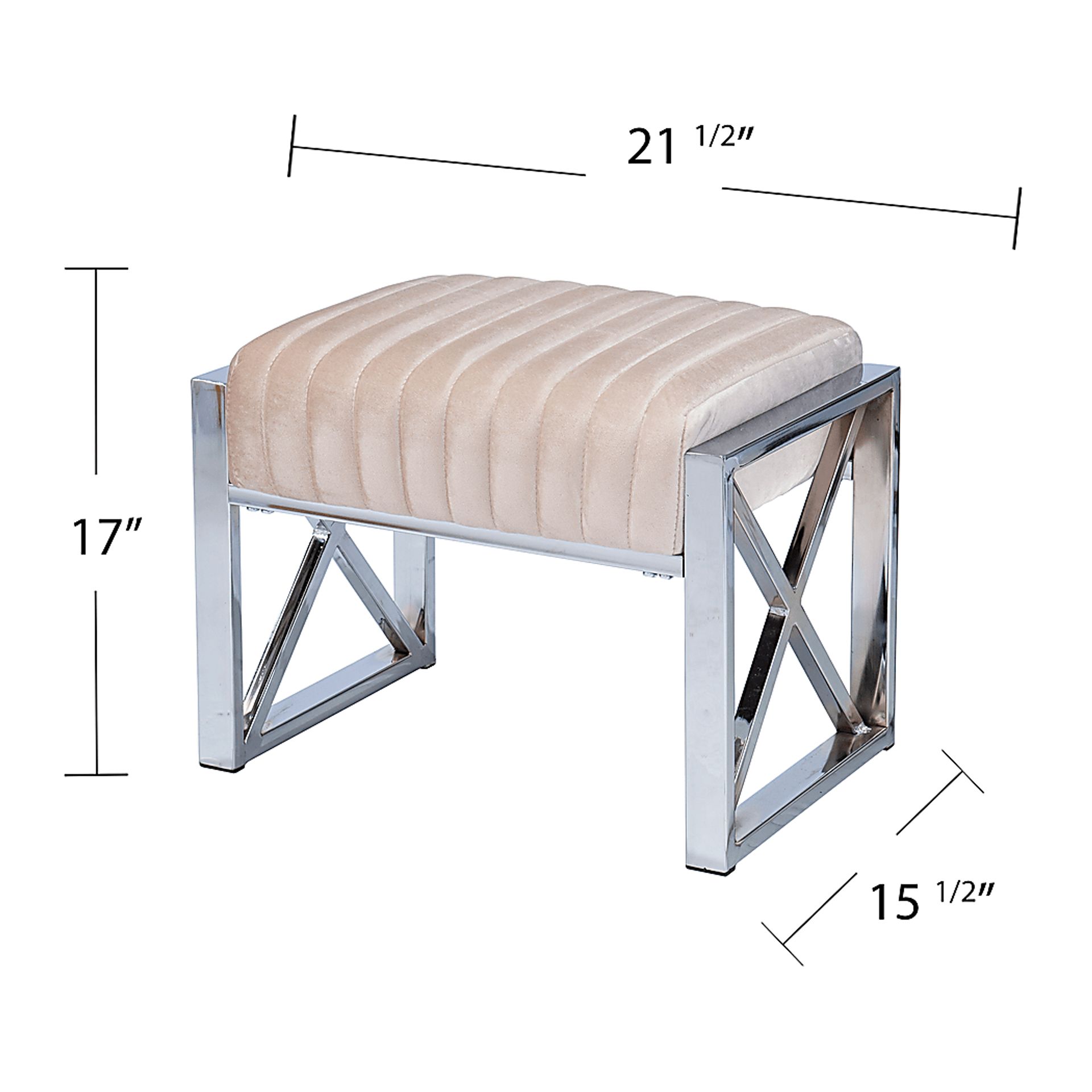 Moniteau Champagne Ottoman - Image 3