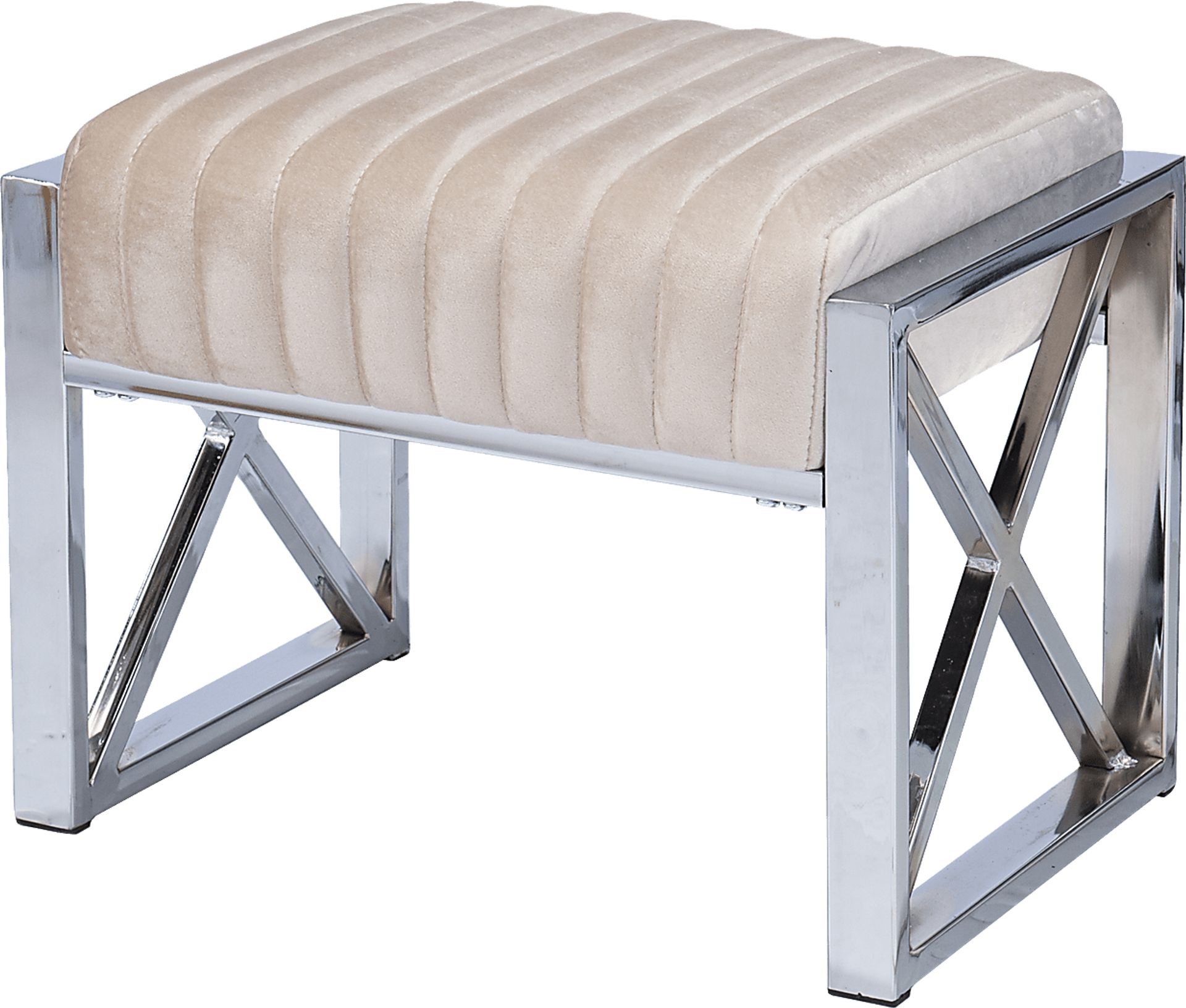Moniteau Champagne Ottoman - Image 1