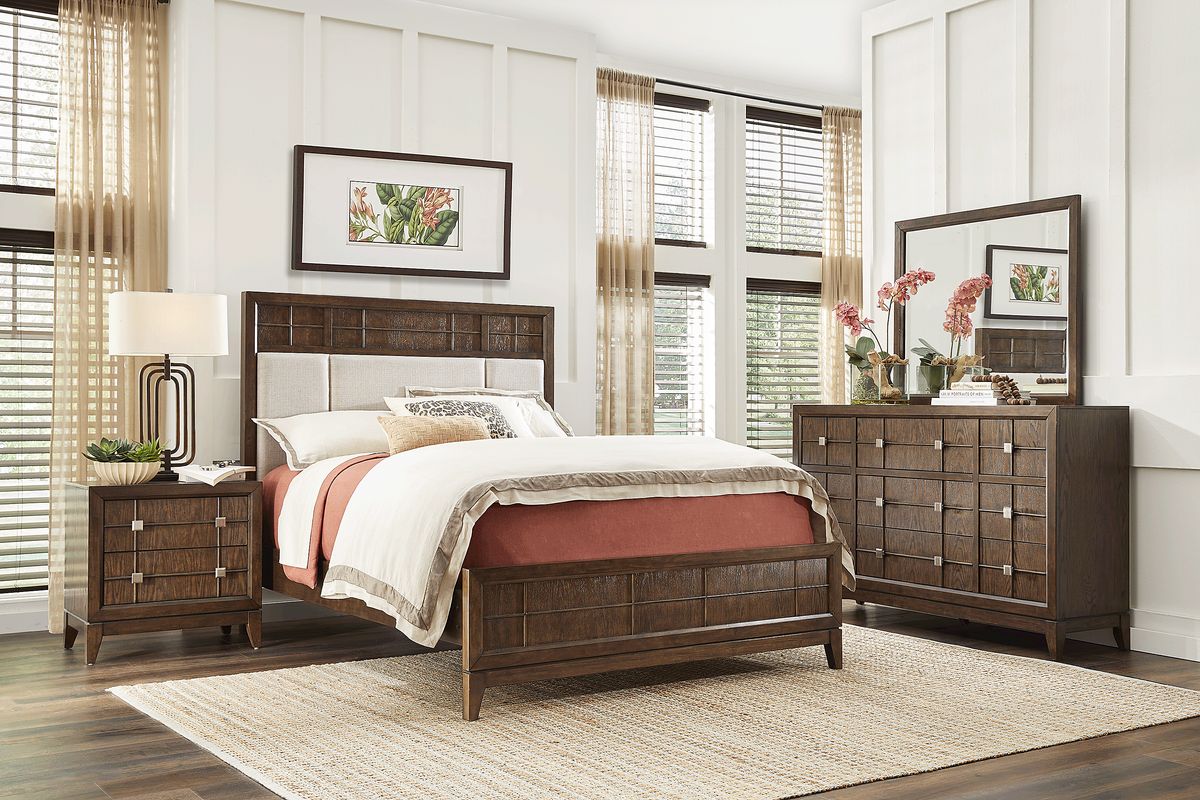 Monroe Heights 5 Pc Brown Dark Wood King Bedroom Set With Dresser ...