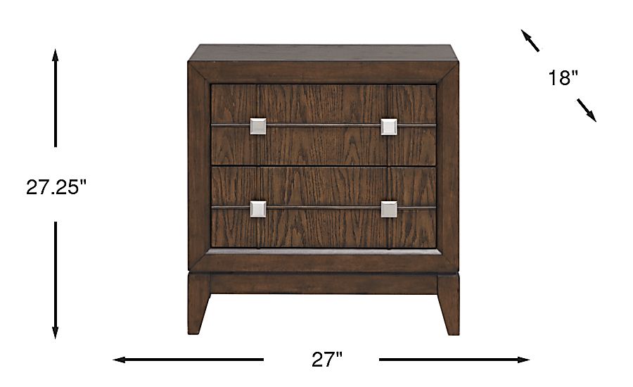 Monroe Heights Brown Dark Wood Nightstand Rooms To Go