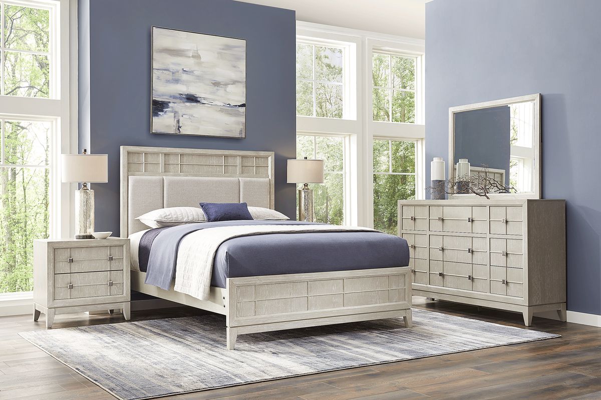 Monroe Heights 5 Pc Gray Queen Bedroom Set With Dresser Mirror 3 Pc Queen Panel Bed Rooms To Go 6289