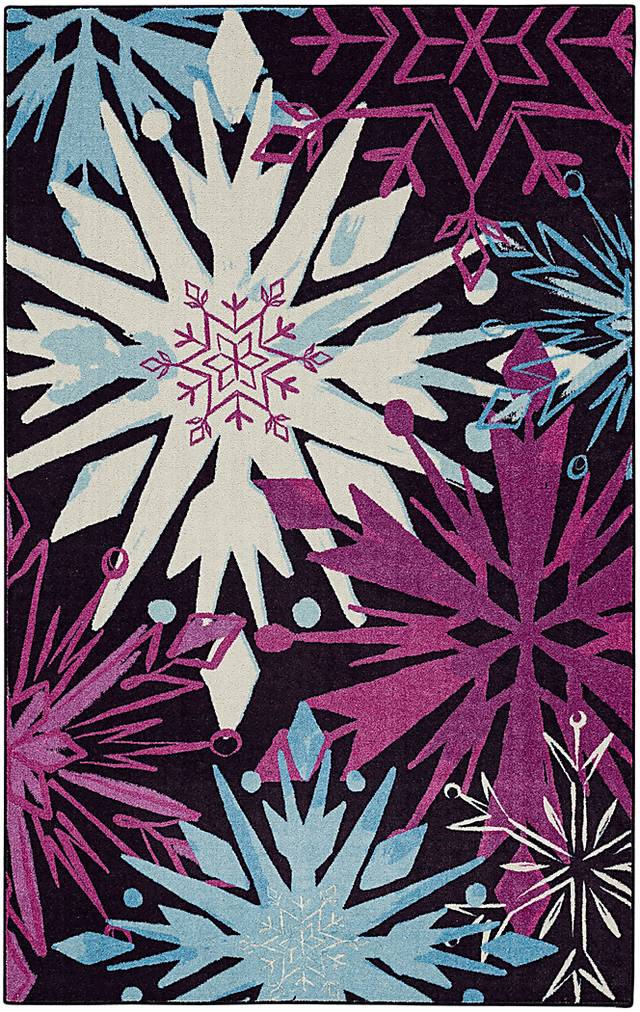 Kids Disney's Montage Of Snowflakes Purple 8' x 10' Rug - Thumbnail - Image 1