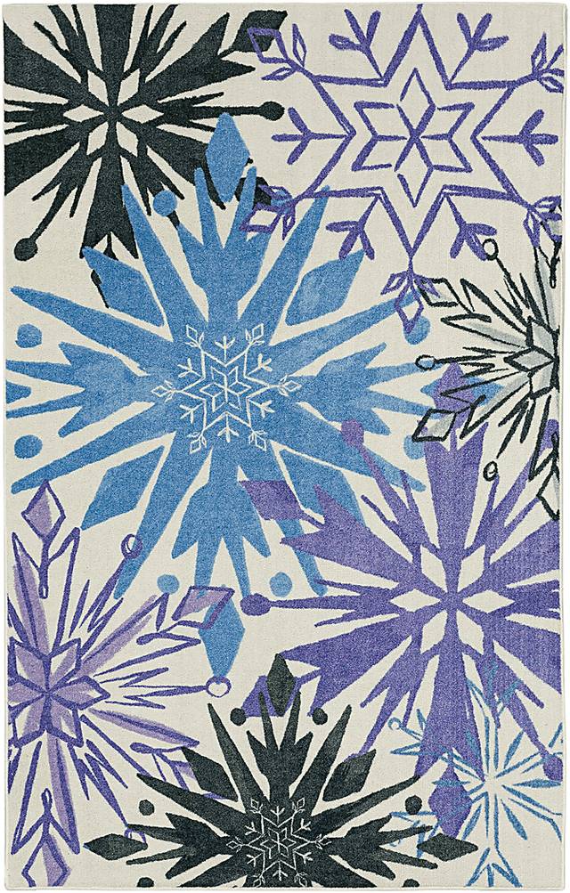 Kids Disney's Montage of Snowflakes White 8' x 10' Rug - Thumbnail - Image 1