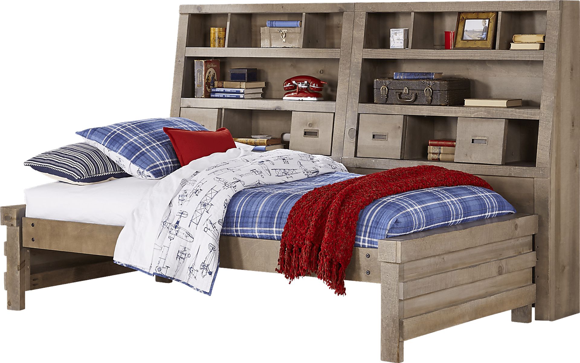 Montana Driftwood 5 Pc Full Bookcase Daybed - Image 1