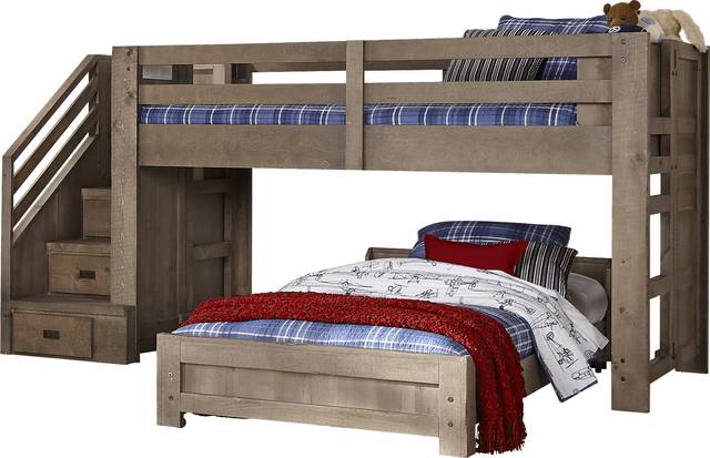 Montana Driftwood Twin/Twin Step Jr. Loft Bed - Thumbnail - Image 1