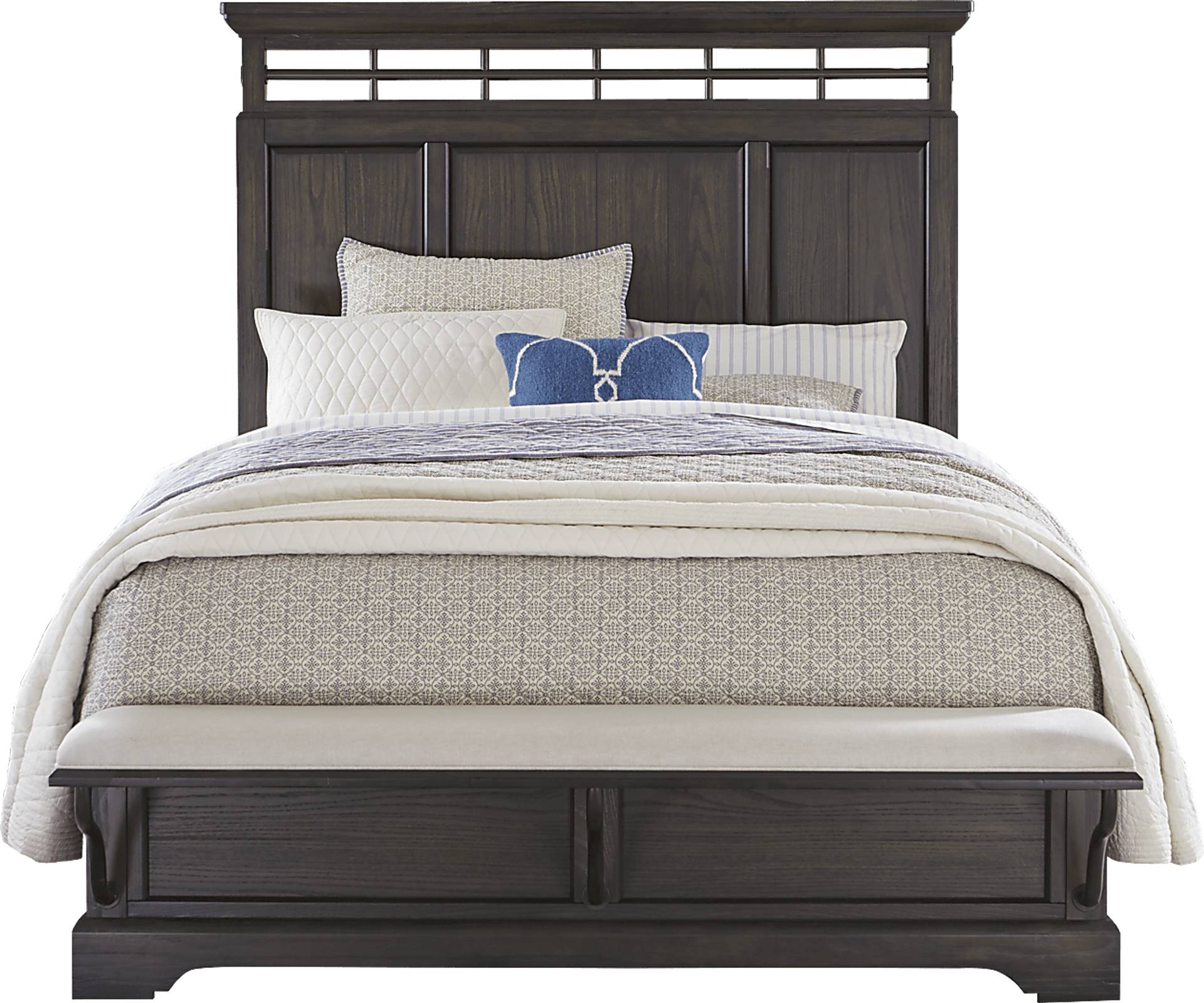 brown 3 pc king panel bed