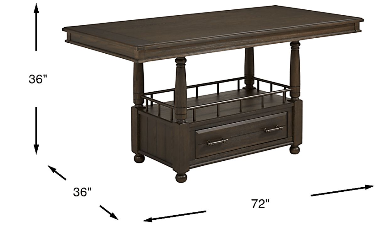 Montana Ridge Brown Dark Wood Counter Height Dining Table | Rooms to Go