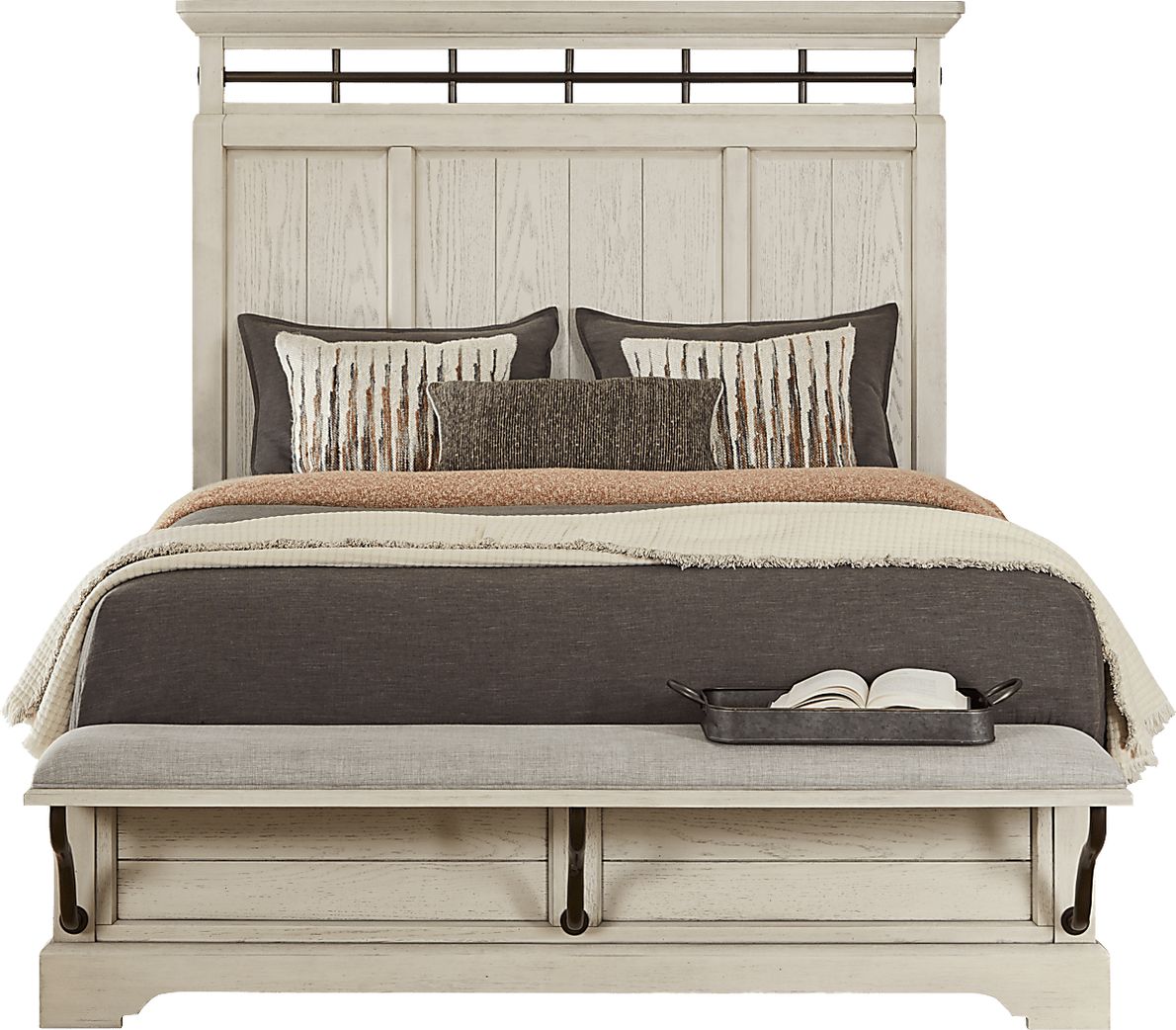 Montana Ridge White Colors,White 3 Pc King Panel Bed - Rooms To Go