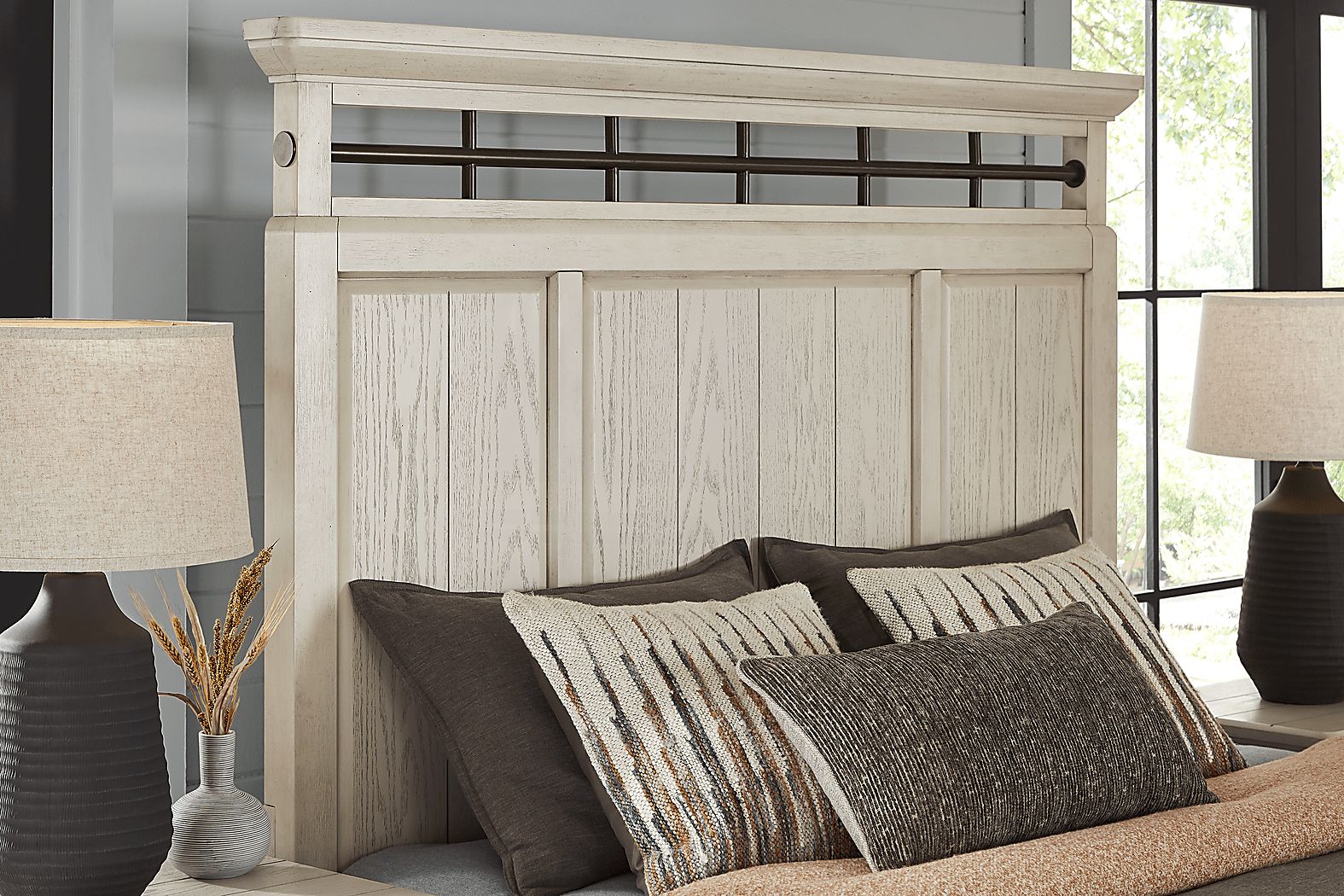Montana Ridge White 5 Pc Queen Panel Bedroom Set - Thumbnail 3
