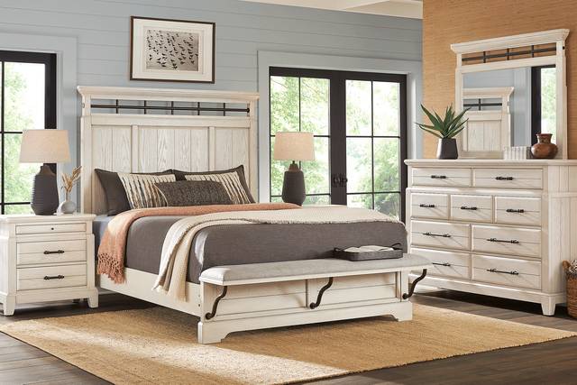 Montana Ridge White 7 Pc Queen Panel Bedroom - Thumbnail - Image 1
