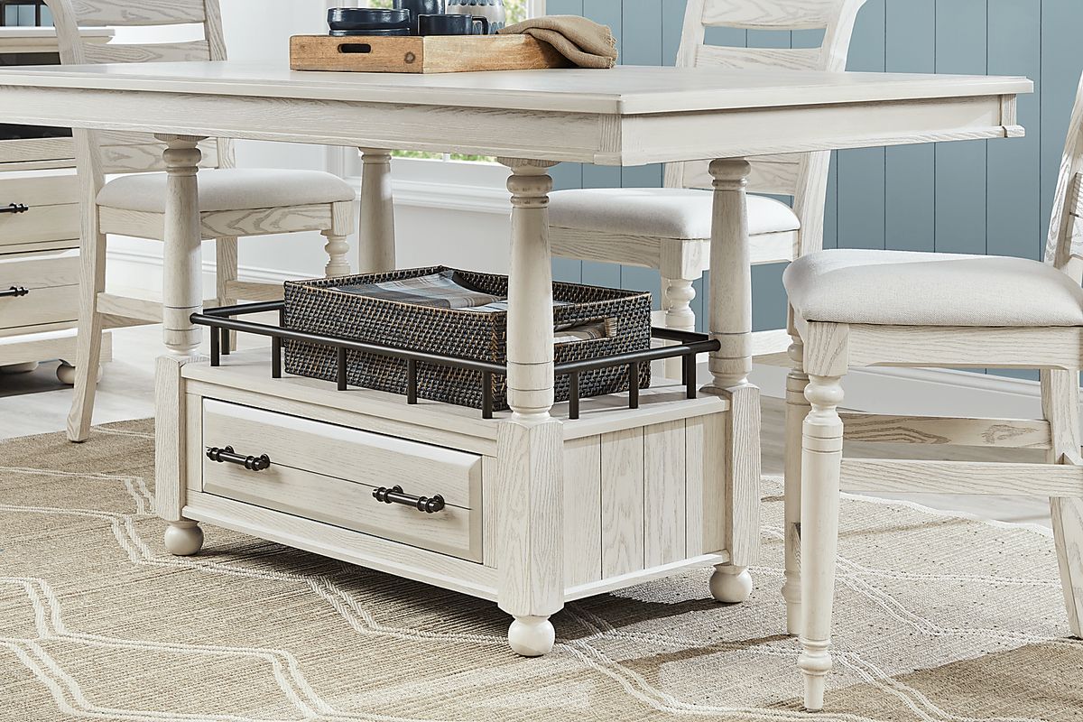 Montana Ridge 5 Pc White Dining Room Set With Dining Table, Counter ...
