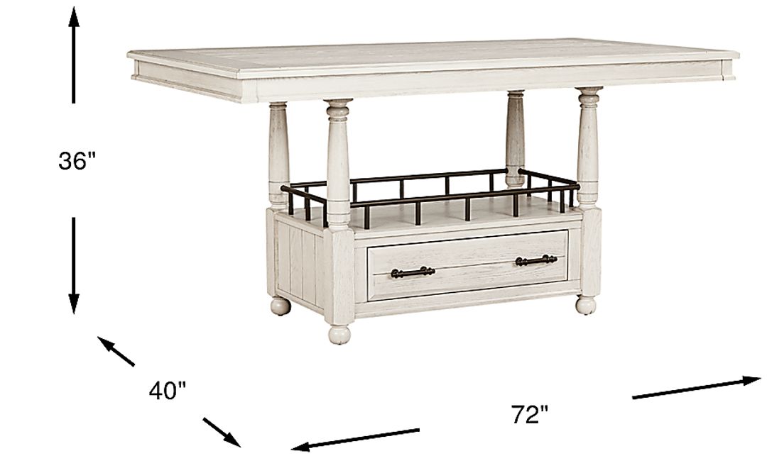 Montana Ridge White Counter Height Dining Table