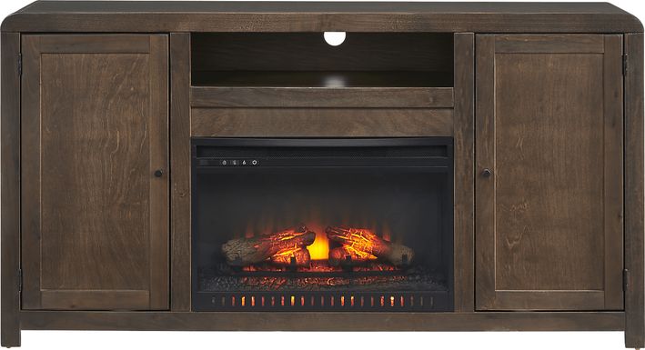 Montavilla Espresso 64 in. Console with Electric Fireplace