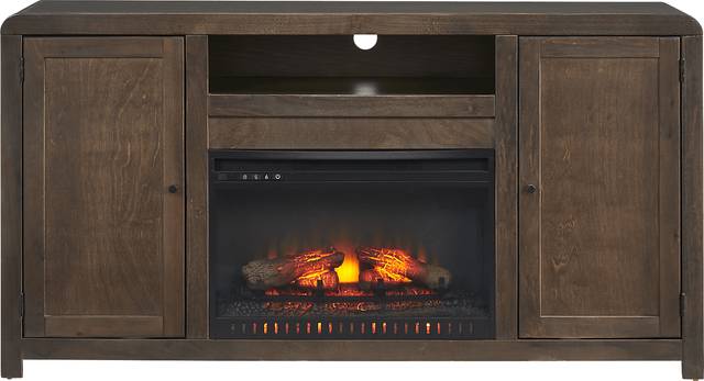 Montavilla Espresso 64 in. Console with Electric Fireplace - Thumbnail - Image 1
