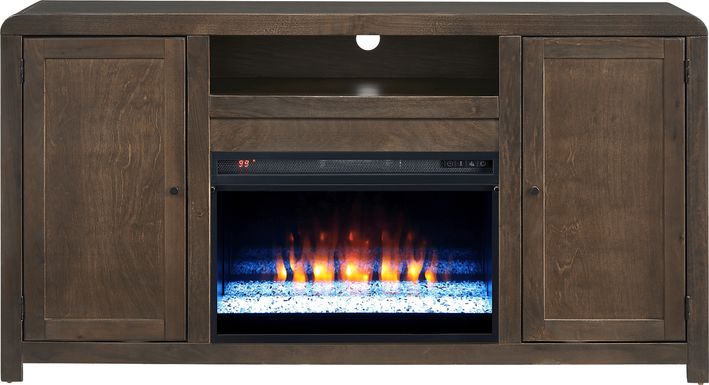 Montavilla Espresso 64 in. Console with Electric Fireplace