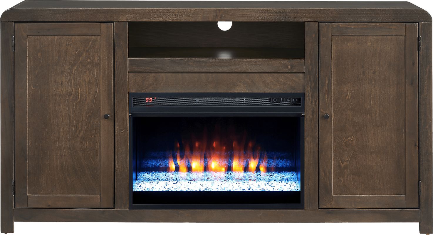 Montavilla Espresso 64 in. Console with Electric Fireplace