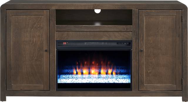Montavilla Espresso 64 in. Console with Electric Fireplace - Thumbnail - Image 1