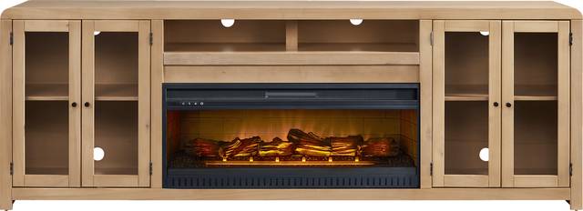 Montavilla Taffy 96 in. Console with Electric Log Fireplace - Thumbnail - Image 1