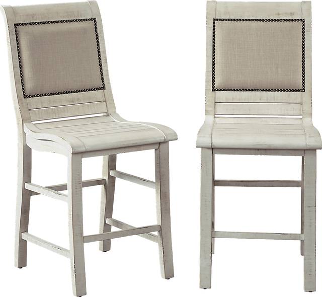Montcalm White Counter Height Stool, Set of 2 - Thumbnail - Image 1