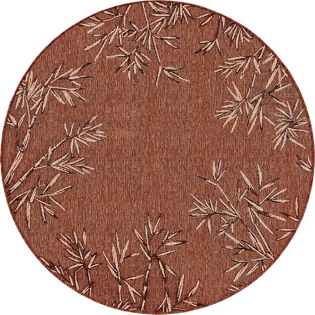 Montdover Red 7'10 Round Indoor/Outdoor Rug - Thumbnail - Image 1