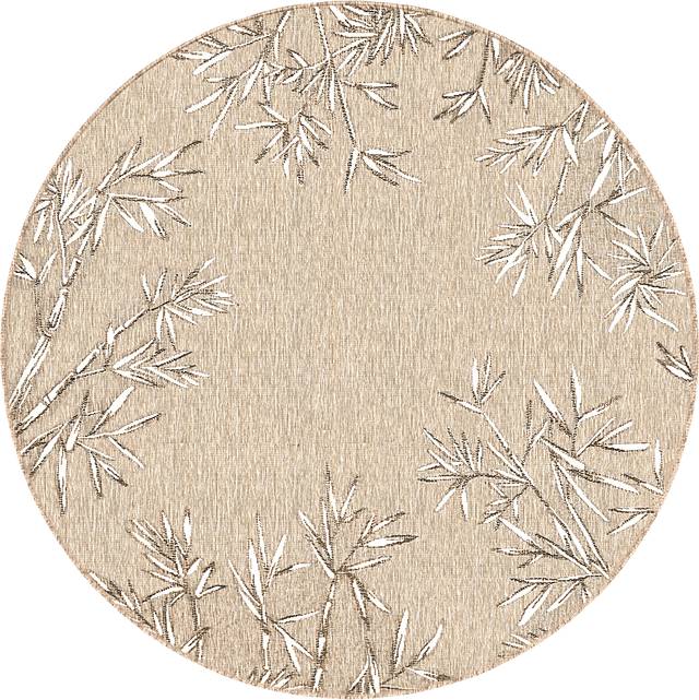Montdover Tan 7'10 Round Indoor/Outdoor Rug - Thumbnail - Image 1