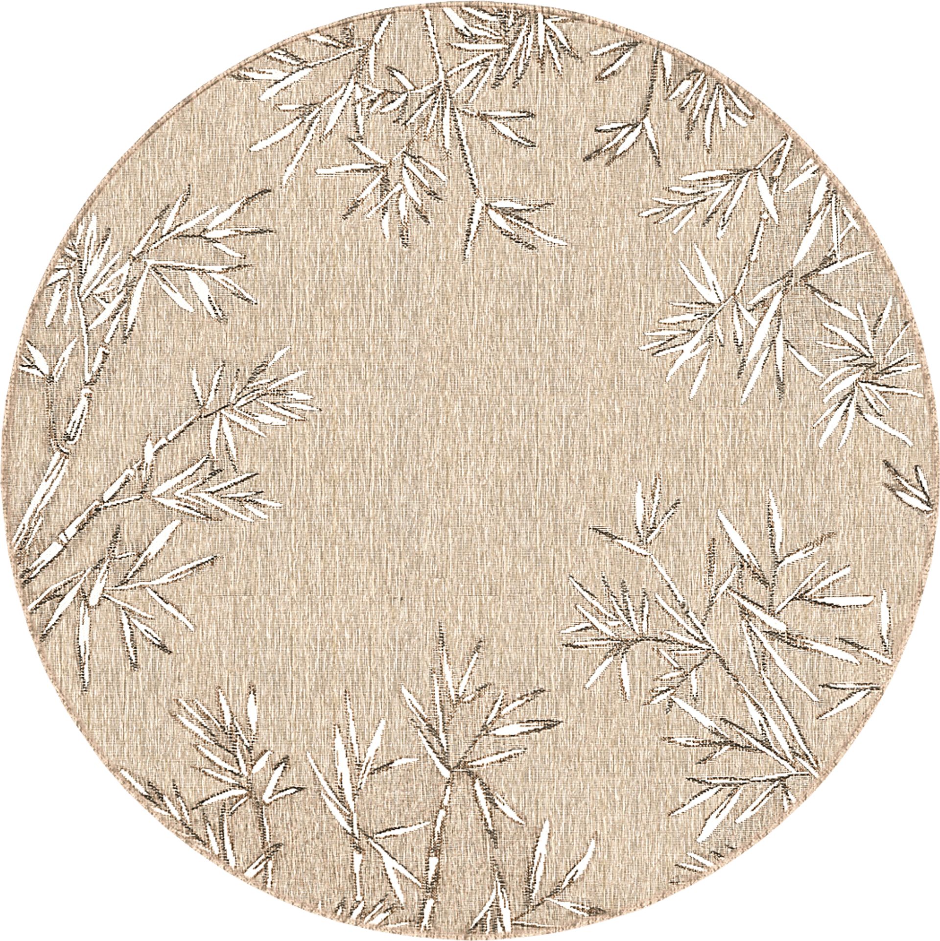 Montdover Tan 7'10 Round Indoor/Outdoor Rug - Image 1