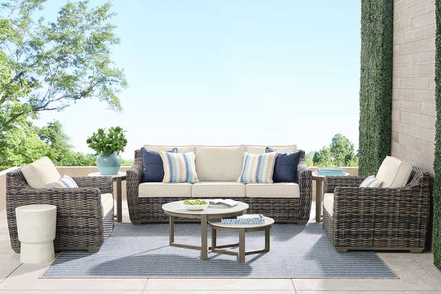 Montecello Gray Outdoor Sofa with Twine Cushions - Thumbnail - Image 2